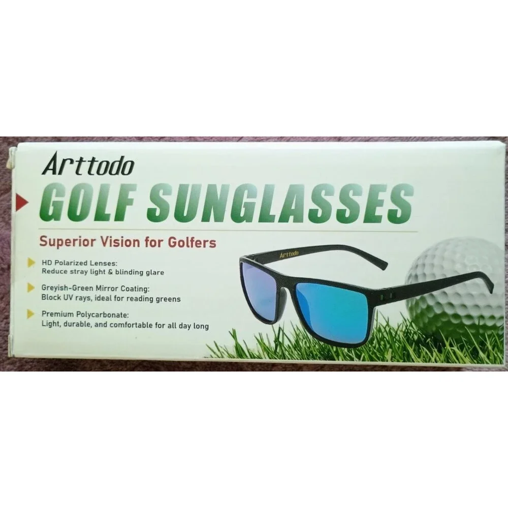Arttodo Polarized Golf Sunglasses Blue Mirror UV400 Men Women TYJ-1104 NIB